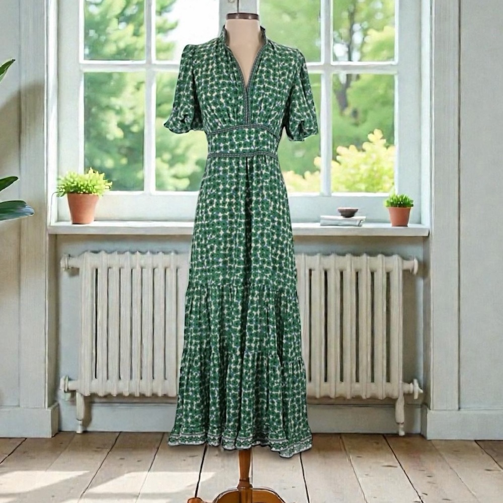 Max Studio Emerald Floral Maxi Dress - Flattering dress for any body type - Picture 2 of 5
